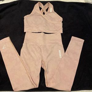 Pink Gymshark Adapt Seamless Leggings and Bra set XS